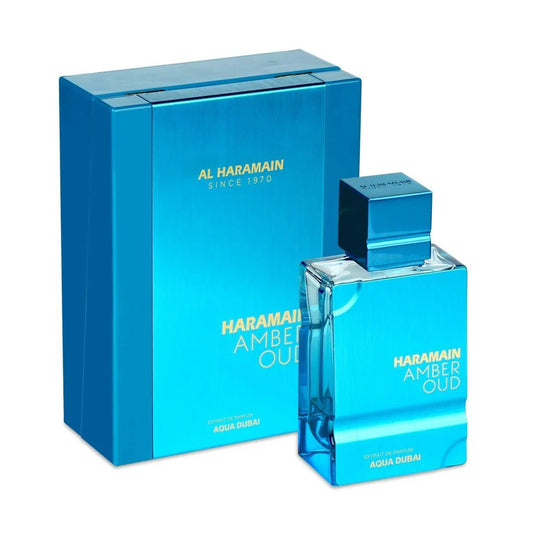 Silcy Skin Al Haramain Amber Oud Aqua Dubai Eau De Cologne bottle, unisex long-lasting perfume, 2 oz with amber and oud notes