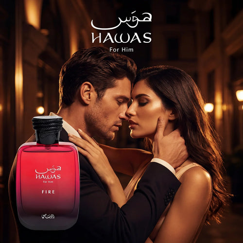 Silcy Skin Hawas Fire 100ml men's Eau de Parfum with Arabian woody scent and long-lasting fragrance, ideal gift option.