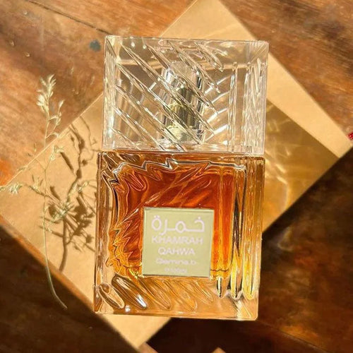 Unisex Khamrah Arabian Oud perfume by Silcy Skin in a 100ml Eau De Toilette gift box with gourmand fragrance and long-lasting scent.