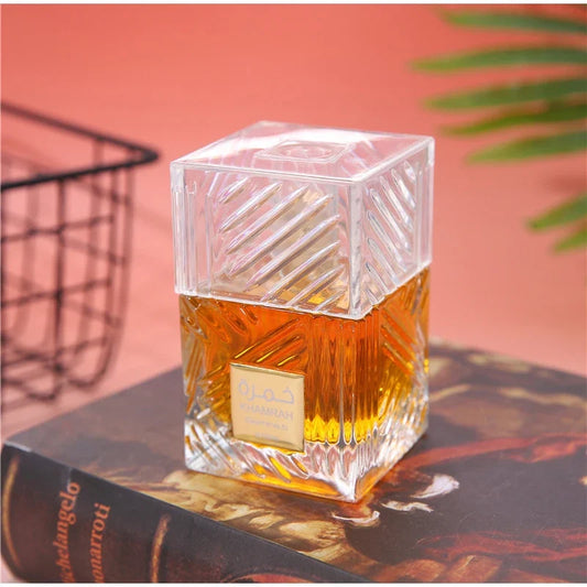 Silcy Skin Khamrah Arabian Oud perfume Eau De Toilette gift box, 100ml, unisex gourmand fragrance with long-lasting scent.