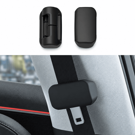 Silicone seat belt buckle cover set for Tesla Model Y Juniper and Model 3 Highland, providing protection and a stylish look.