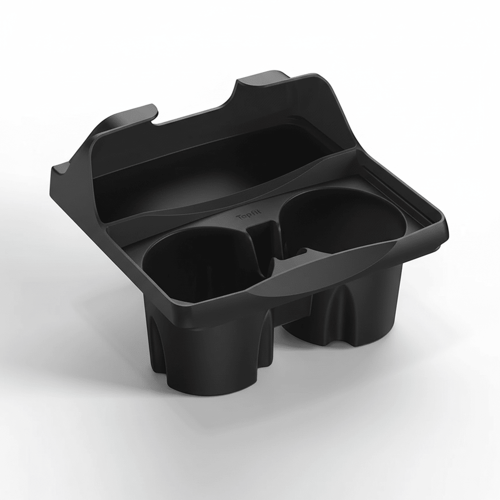 Silicone center console cup holder insert for Tesla Model 3 and Model Y, anti-spill storage box, designed for secure drink placement.