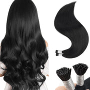 Sixstarhair Itip Hair Extensions Human Hair Black I Tip Hair Extensions Human Hair 50 Grams Jet Black Pre Bonded Real Human Hair Extensions ITip Human Hair Extensions 50 Strands 24inch - BACKUPMYFILESNOW