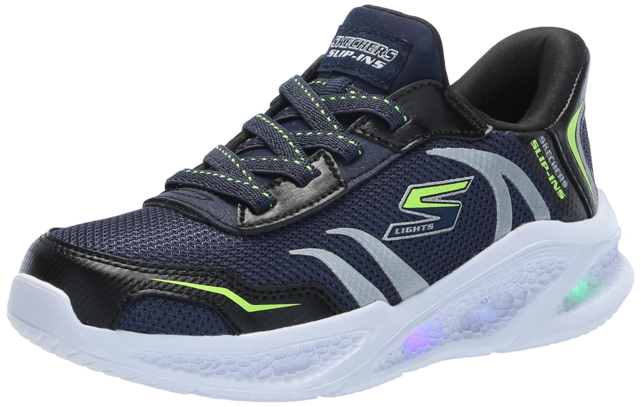 Skechers Boys Meteor - Lights - Brisk Sneaker Navy/Black 12.5 Little Kid - BACKUPMYFILESNOW