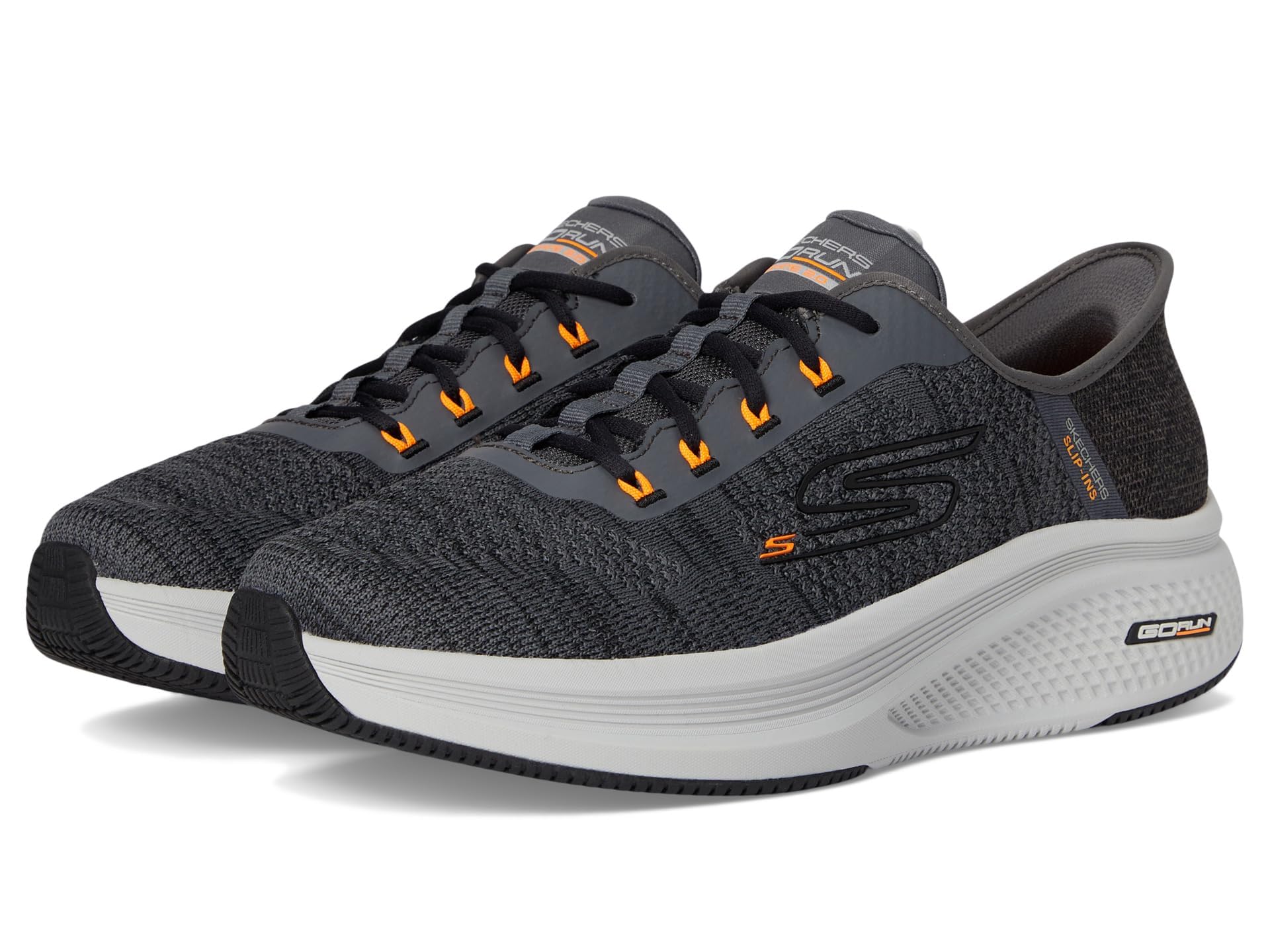 SKECHERS Mens Hands Free Slip - ins: Go Run Elevate 2.0 Steady Motion Sneaker Charcoal 8 Wide - BACKUPMYFILESNOW