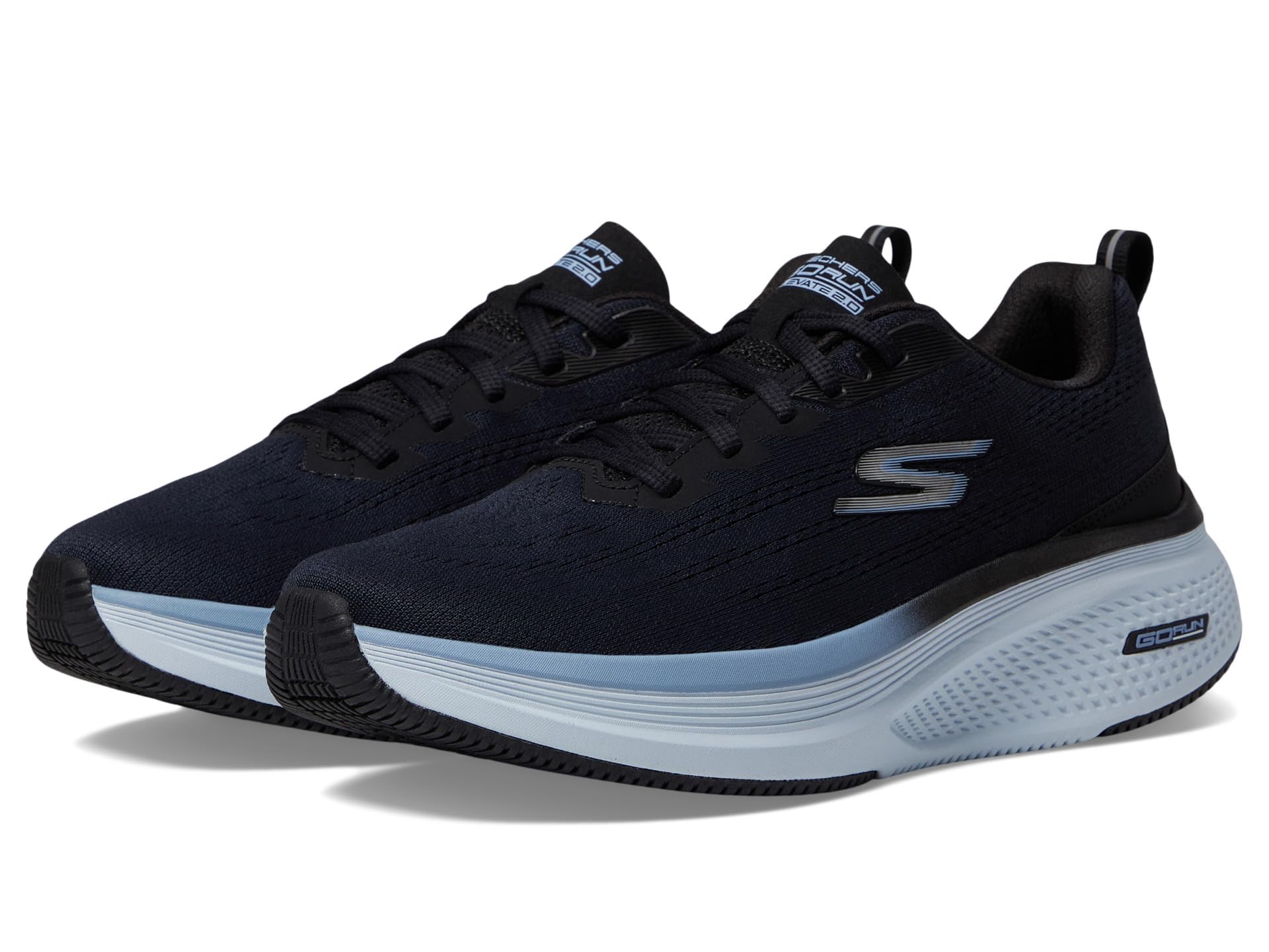 Skechers Womens Go Run Elevate 2.0 Sneaker Black/Blue 6 - BACKUPMYFILESNOW