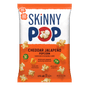 Bag of SkinnyPop gluten-free cheddar jalapeno popcorn in 4.4 oz sharing size, showing the colorful snack packaging.