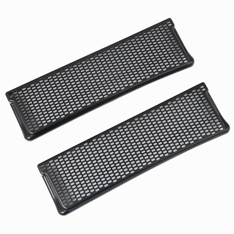 Pair of Tesery Tesla Model 3/Y rear vent covers, snap-in dust covers for protection and improved airflow.