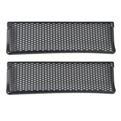 Two Tesla Model 3/Y rear vent covers by Tesery, snap-in protective dust covers for rear vents, durable and easy to install.