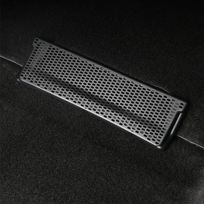 Pair of Tesery Tesla Model 3/Y rear vent covers, protective snap-in dust covers for rear vents on Tesla electric vehicles.