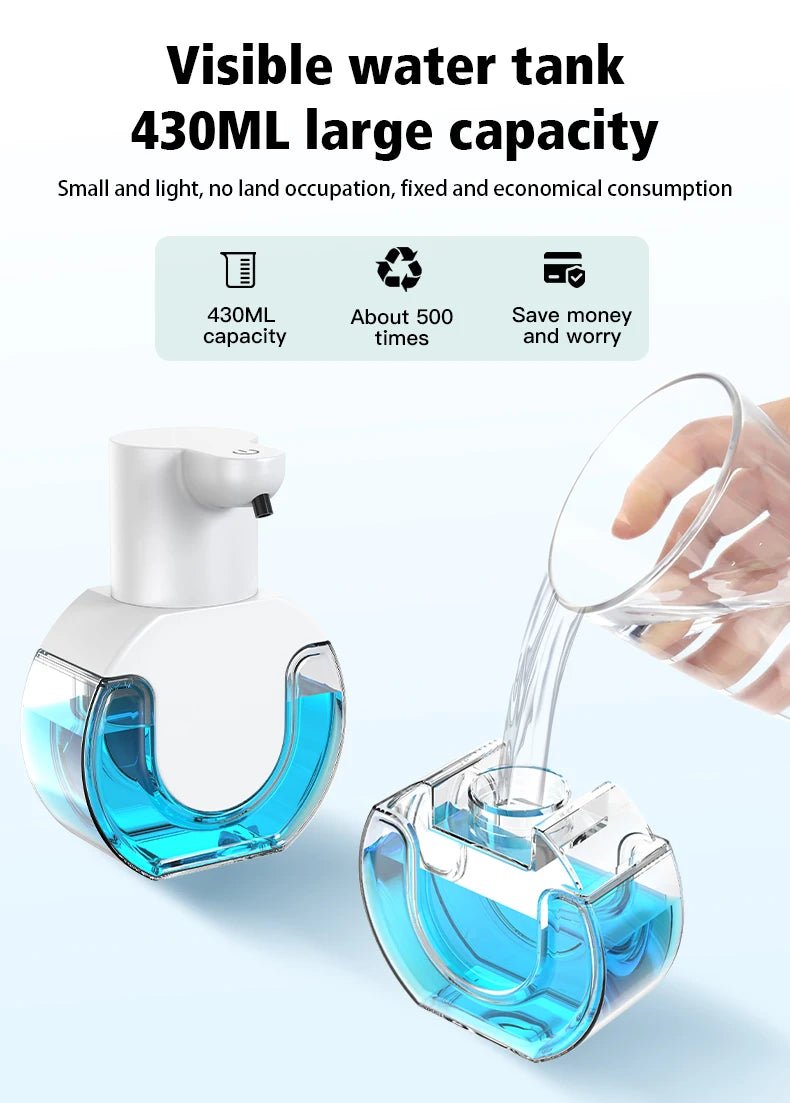 Soap Dispensers Touchless Automatic Foam Bathroom Smart Washing Hand Machine with USB Charging White High Quality ABS Material - BACKUPMYFILESNOW