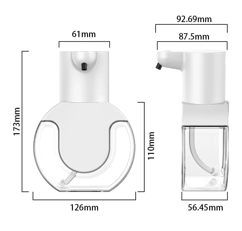 Soap Dispensers Touchless Automatic Foam Bathroom Smart Washing Hand Machine with USB Charging White High Quality ABS Material - BACKUPMYFILESNOW
