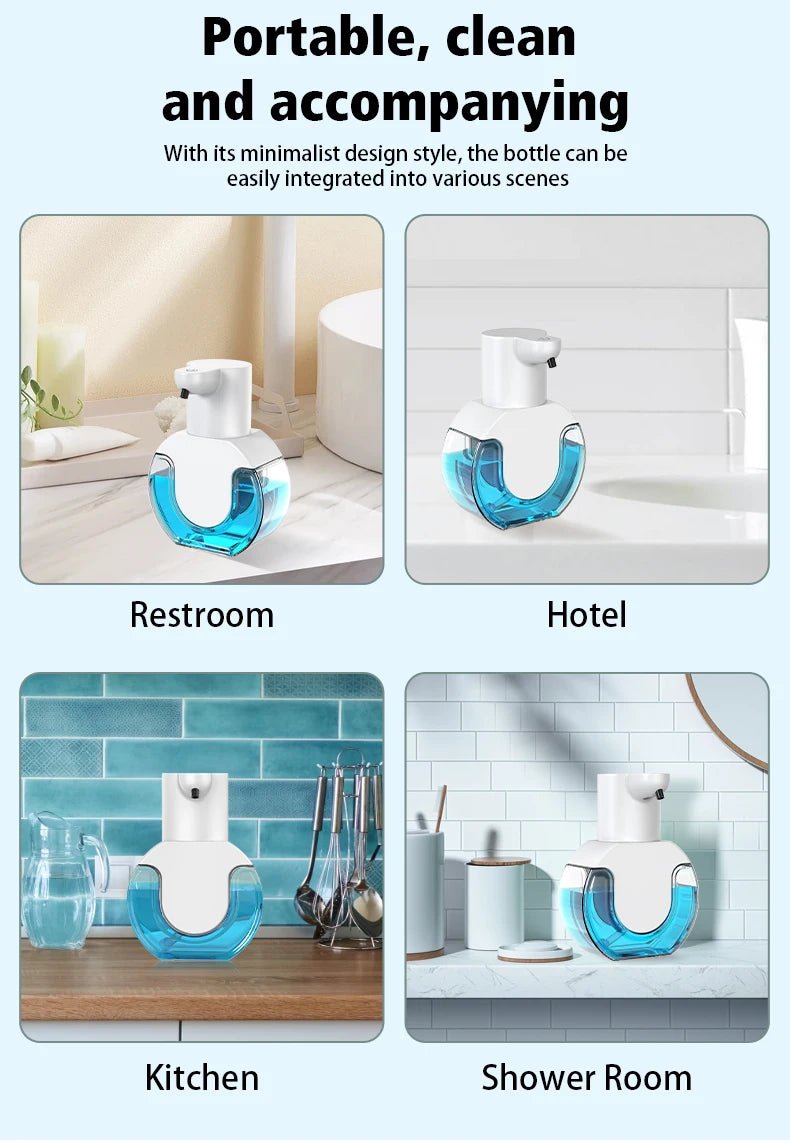 Soap Dispensers Touchless Automatic Foam Bathroom Smart Washing Hand Machine with USB Charging White High Quality ABS Material - BACKUPMYFILESNOW