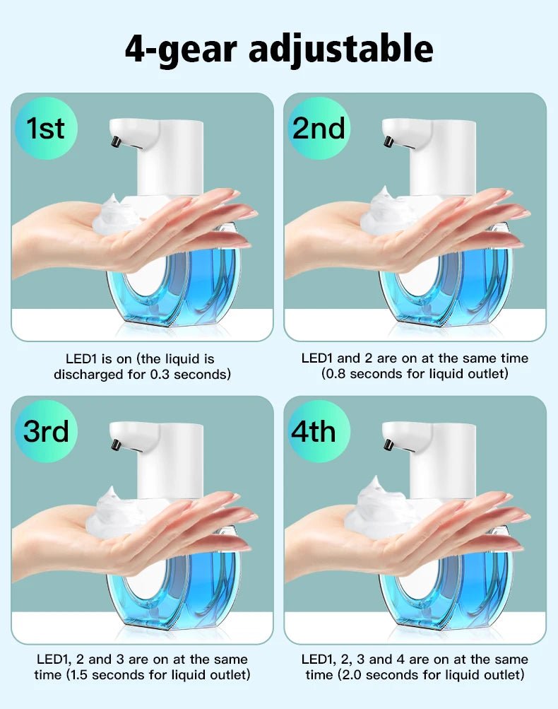 Soap Dispensers Touchless Automatic Foam Bathroom Smart Washing Hand Machine with USB Charging White High Quality ABS Material - BACKUPMYFILESNOW