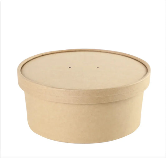 Thick Kraft Paper Disposable Round Food Box