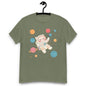Navy Space Cat Yarn Explorer T-Shirt by Darn Good Yarn featuring a space cat design on soft cotton fabric.