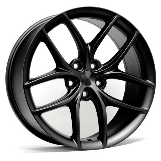 Set of four Tesla Model Y/S performance alloy rims by Tesery Official Store, showcasing sleek wheel design for electric vehicles.