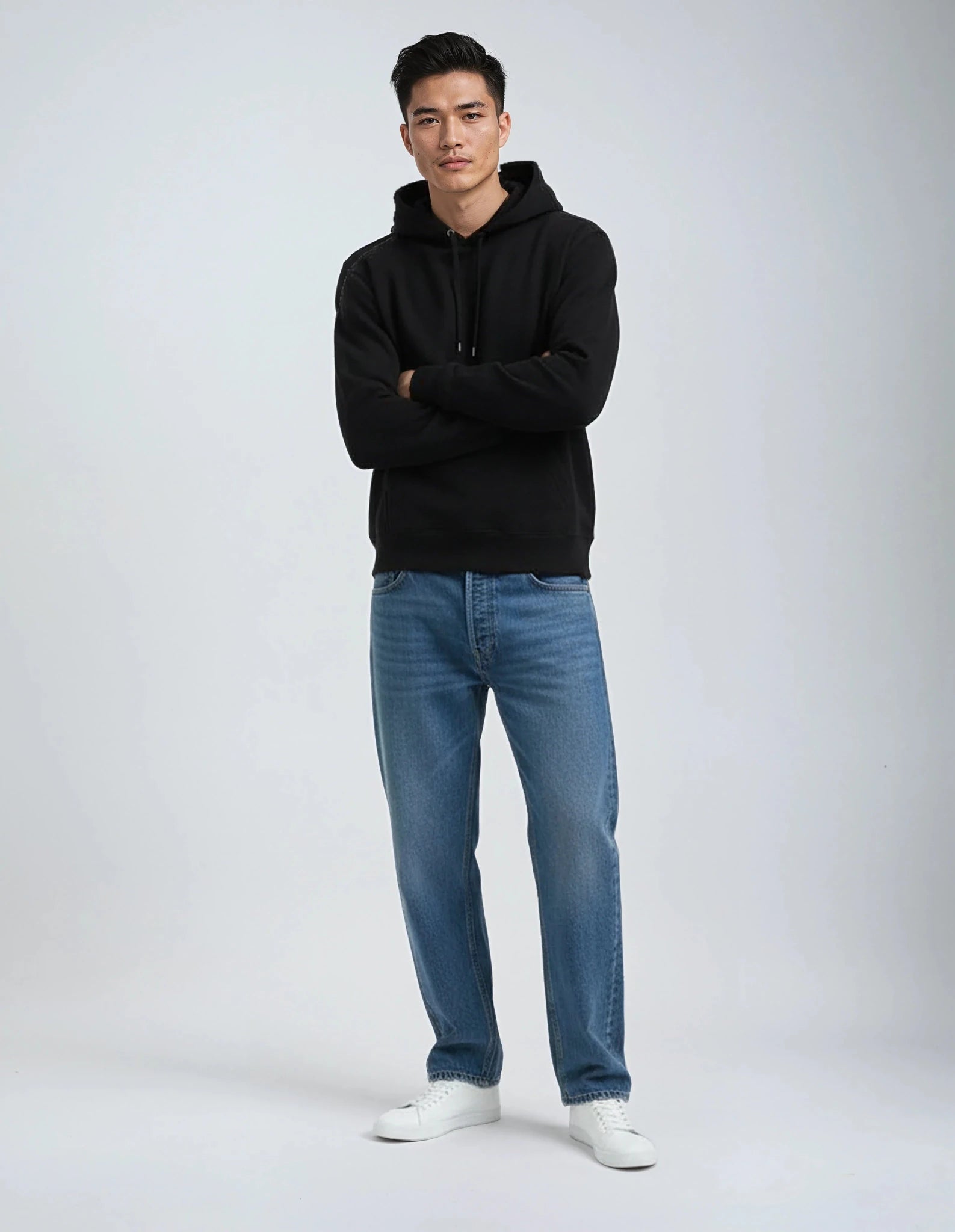 Black SpectraUSA heavyweight fleece hoodie in XS with a cozy, thick fabric and classic hood design.