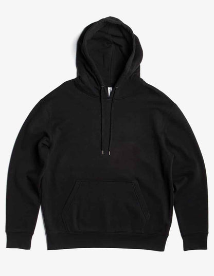 Black heavyweight fleece hoodie by SpectraUSA, XS size, featuring a cozy, thick fabric perfect for cold weather.