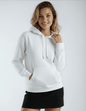 Black SpectraUSA heavyweight fleece hoodie in XS size, featuring a cozy, durable design with a front pouch pocket and adjustable drawstrings.