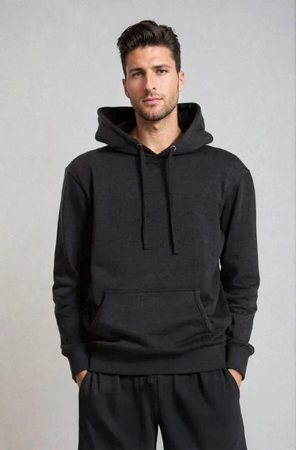 Charcoal Heather SpectraUSA fleece hoodie pullover, midweight fleece, XS size, cozy and casual for everyday wear