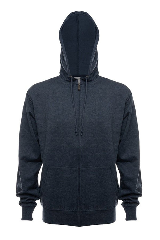 SpectraUSA navy French Terry ZIP hoodie made of fleece, featuring a front zipper and casual fit.