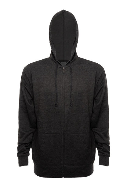 Navy blue SpectraUSA ZIP Hoodie made of French Terry fleece with front zipper and hood, XS size.