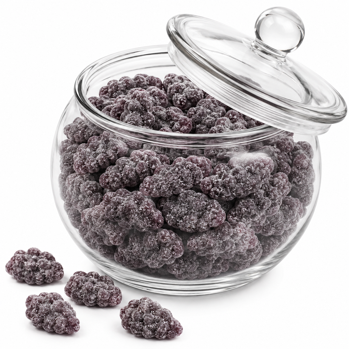 Grape Sour Patch Kids soft and chewy candy in a bulk value bag by Candy In Bulk, showing colorful candy pieces.