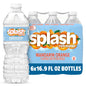 Six 16.9 oz SPLASH REFRESHER Wild Berry flavored water bottles with electrolytes, zero sugar and zero calories, in a 6-pack.