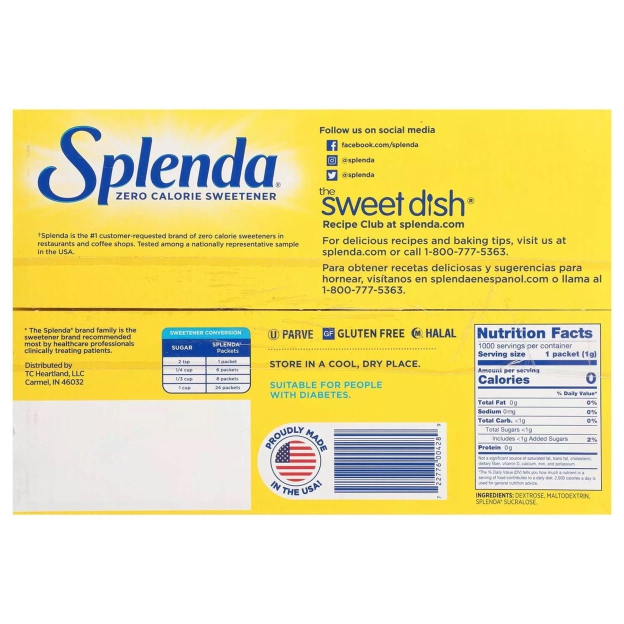 Splenda Zero Calorie Sweetener Packets (1,000 Count) - BACKUPMYFILESNOW