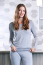 Women's black bamboo lounge long sleeve T-shirt by Spun Bamboo, soft and comfortable women's top with a relaxed fit.