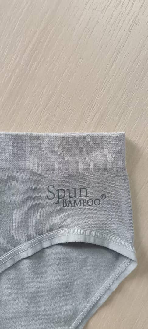 Black women's high-leg brief underwear by Spun Bamboo, made from bamboo and cotton for comfort and breathability.