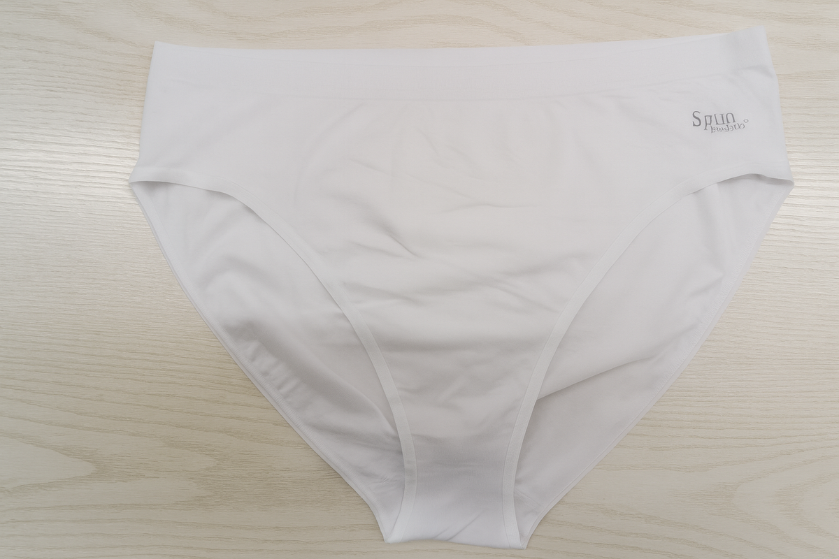 Black women's bamboo cotton high-leg brief underwear by Spun Bamboo, comfortable and breathable undergarment for everyday wear.