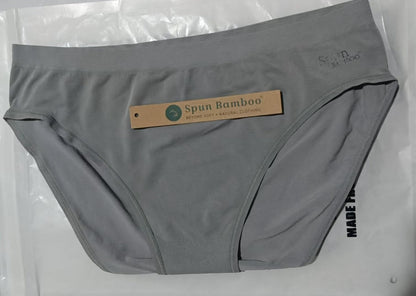 Black women's bamboo and cotton high-leg brief underwear by Spun Bamboo, soft and comfortable undergarment for everyday wear.