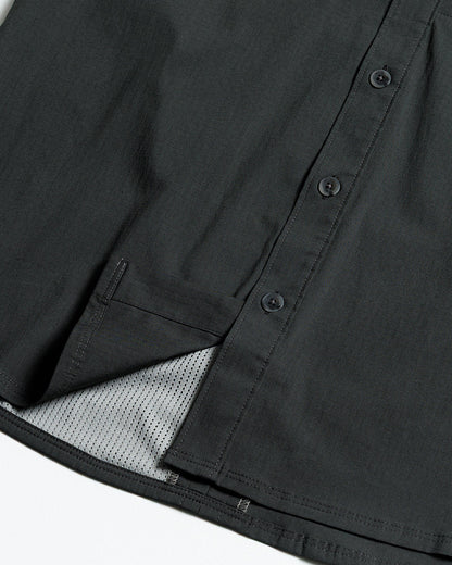 Off The Grid Surplus Thunderbolt SS Shirt in vintage black, short sleeve button-up with a solid black design.