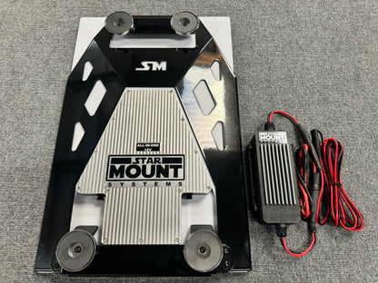 Star Mount Systems Explorer Pro Bundle for Gen 3 Starlink with 12V conversion, showing the conversion kit installed on the product
