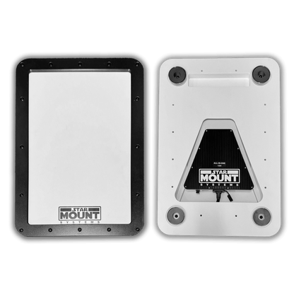 Star Mount Systems Voyager 12V PRO bundle for Gen 3 Starlink with black 12V conversion kit and mounting components.