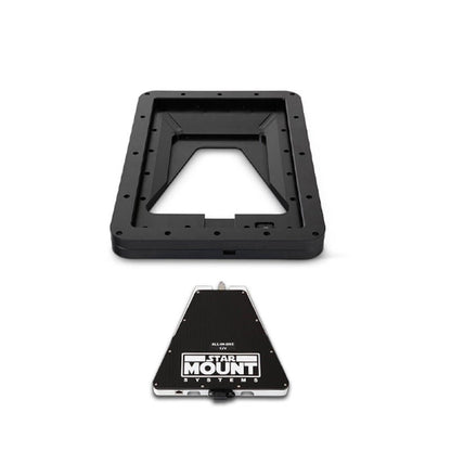Star Mount Systems Voyager Bundle for Gen 3 Starlink with 12V conversion, featuring black hardware for satellite internet setup.