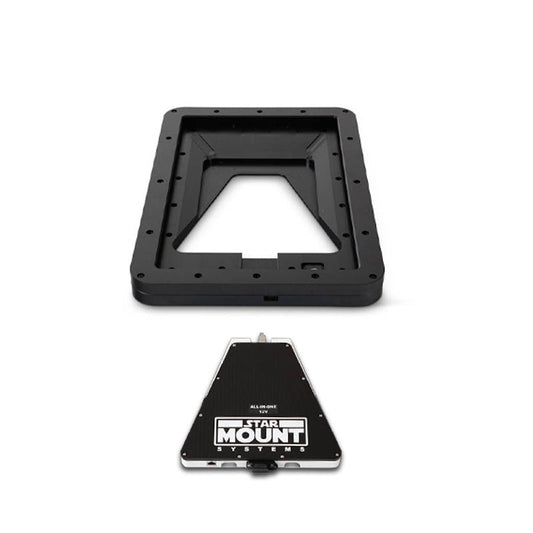 Star Mount Systems Voyager Bundle for Gen 3 Starlink with 12V conversion, featuring black hardware for satellite internet setup.