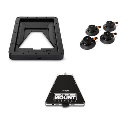 Star Mount Voyager Bundle for Gen 3 Starlink with 12V conversion, black mount and hardware for secure outdoor satellite setup
