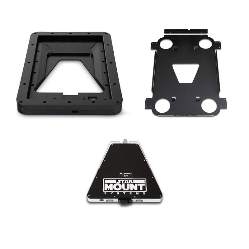 Star-Mount Voyager Bundle for Gen 3 Starlink with 12V conversion, black mount, and secure installation for satellite systems.