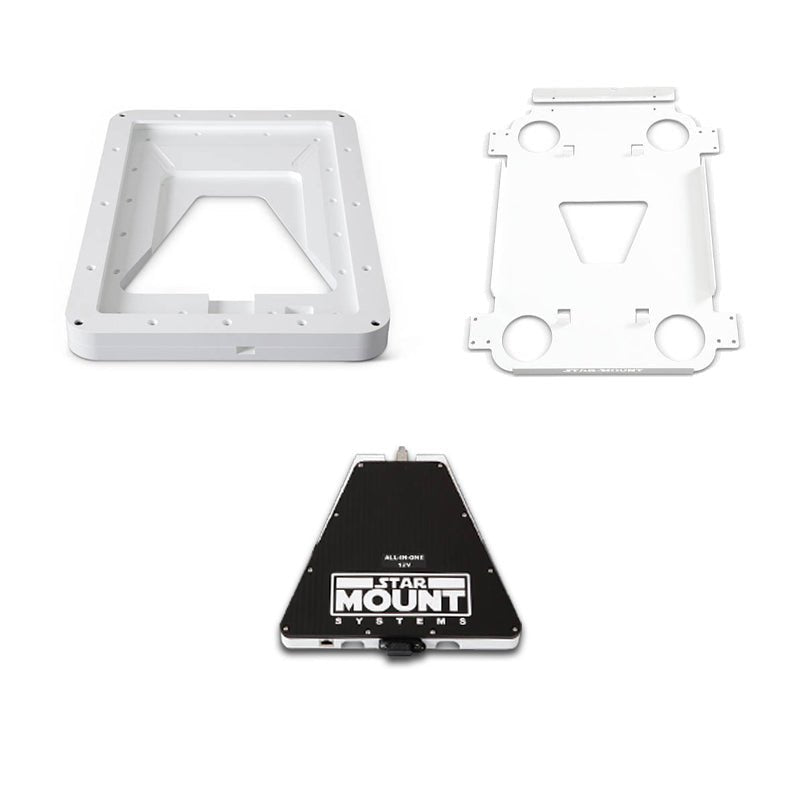 Star-Mount Voyager Bundle for Gen 3 Starlink 12V conversion, black mount with included power adapter and mounting hardware.