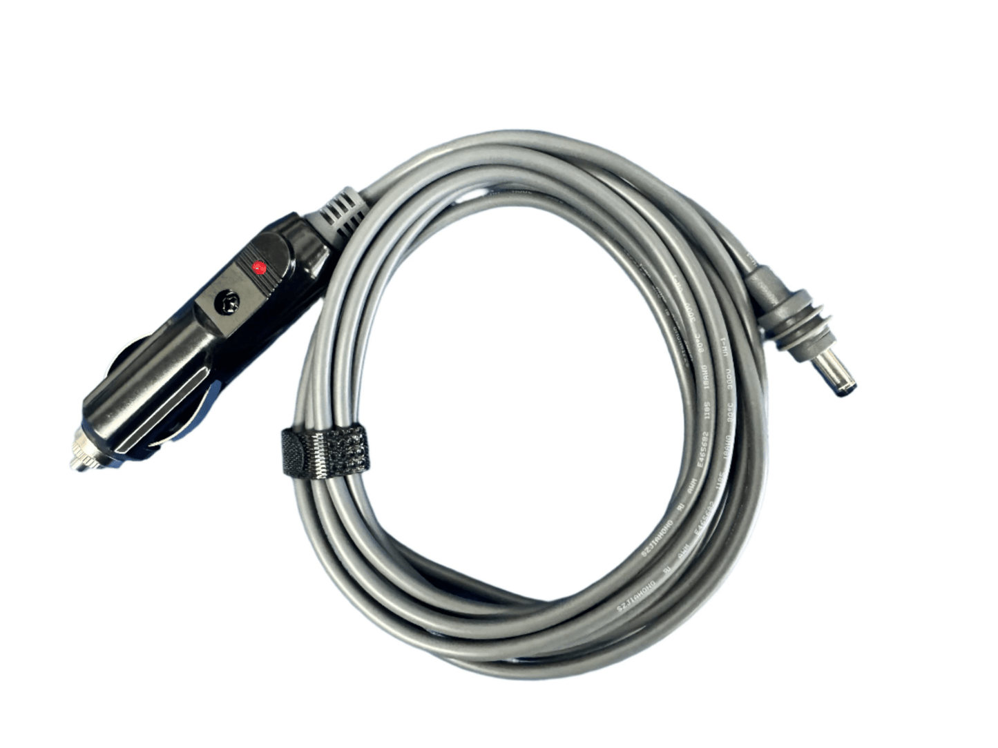 Starlink MINI DC power cable for cigarette lighter port by Star Mount Systems, showing the compact connector and cable connection.