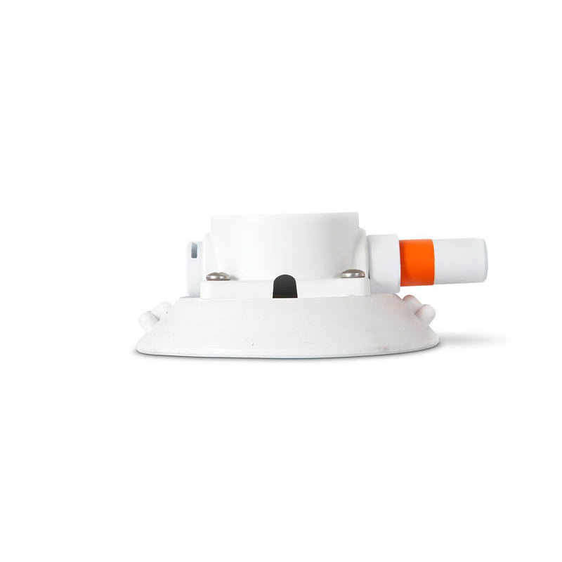 Set of four white suction feet for flat mount vacuum system by Star Mount Systems, showing strong suction cups on a smooth surface.