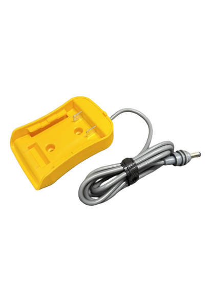 Star Mount Systems Dewalt battery adapter for mini power tools, showing the black and yellow adapter with connectors.