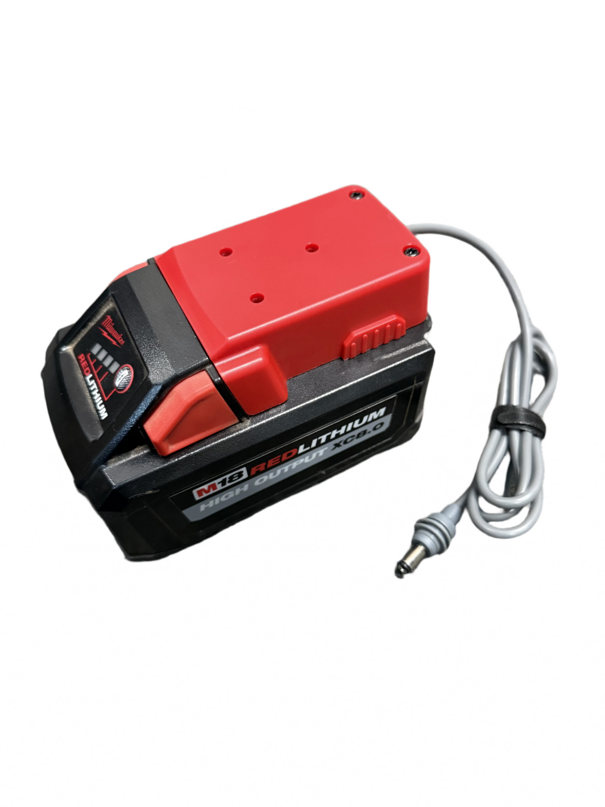 Milwaukee battery adapter for mini tools by Star Mount Systems, showing the compact black and silver adapter with connection ports.
