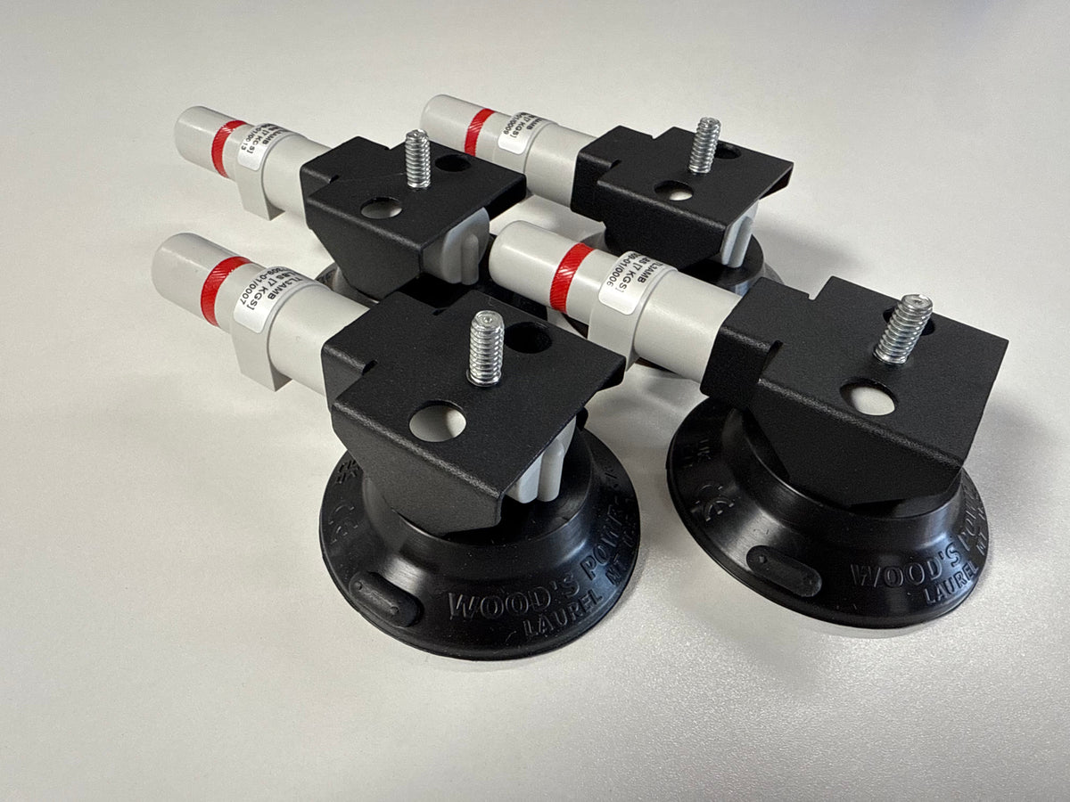 Set of four Star Mount Systems suction feet for MINI Star-Mount vacuum products, designed for secure mounting and stability.