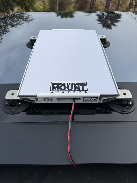 Black Star Mount Explorer PRO mount for Gen 3 Starlink by Star Mount Systems, designed for satellite dish installation.