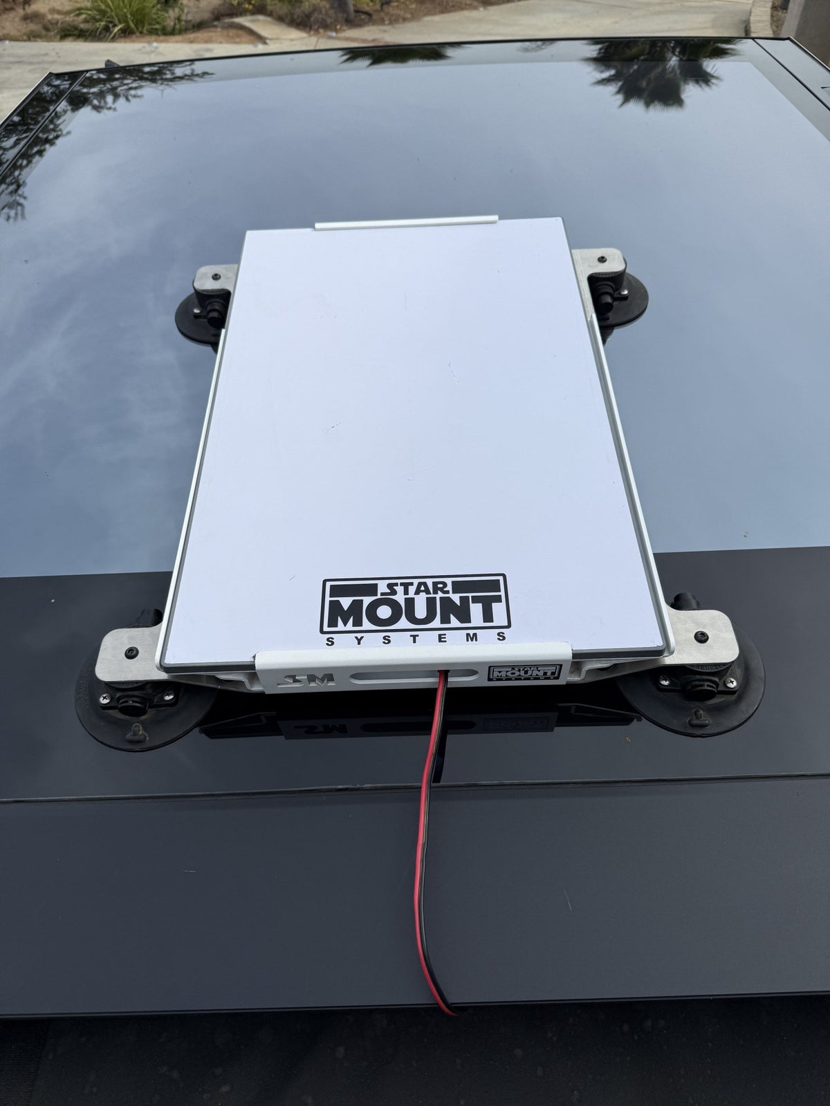 Black Star Mount Explorer PRO mount for Gen 3 Starlink by Star Mount Systems, designed for secure satellite dish installation.
