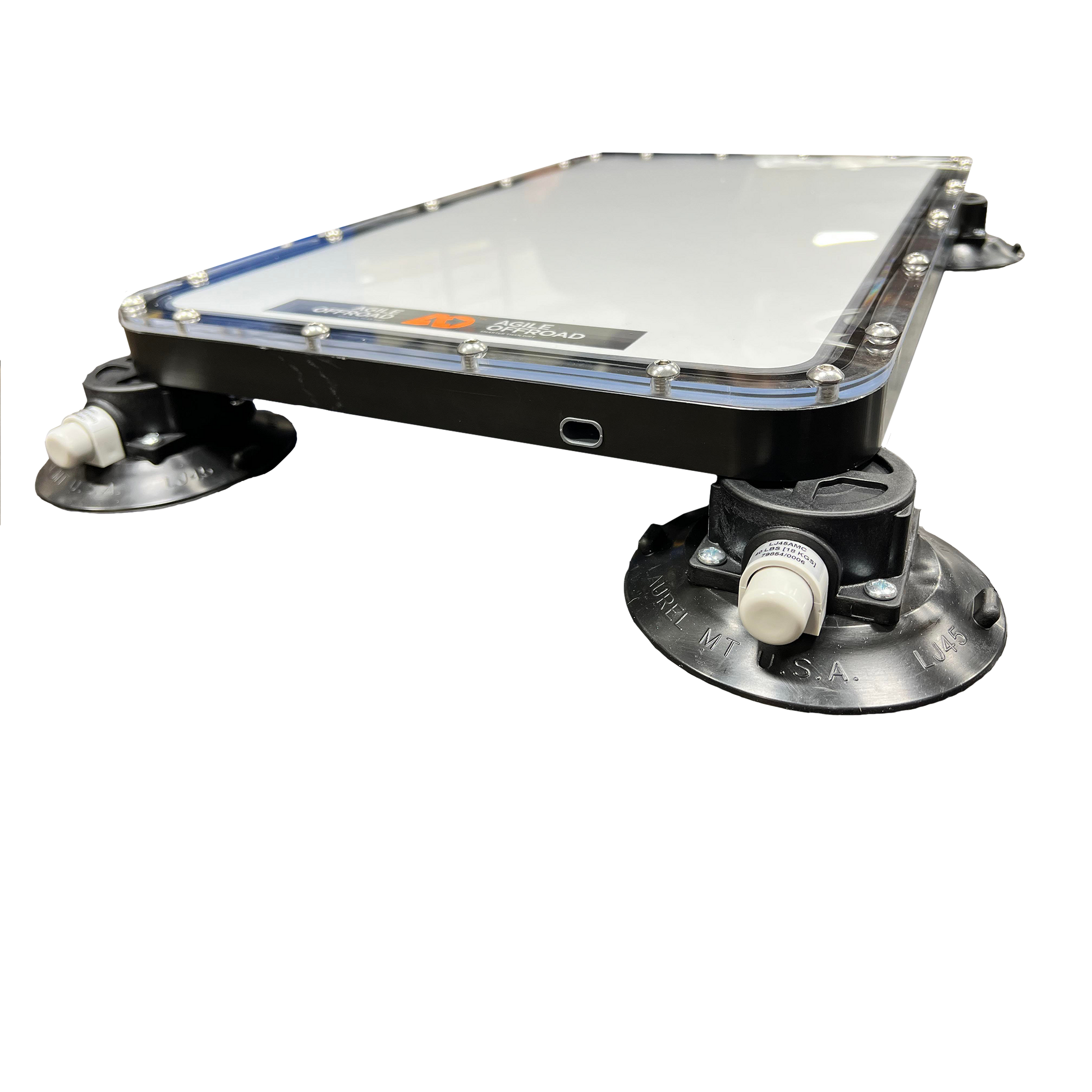 Flat mount low profile for Starlink Dishy by Star Mount Systems, showing a sleek, compact mounting bracket for satellite dishes.